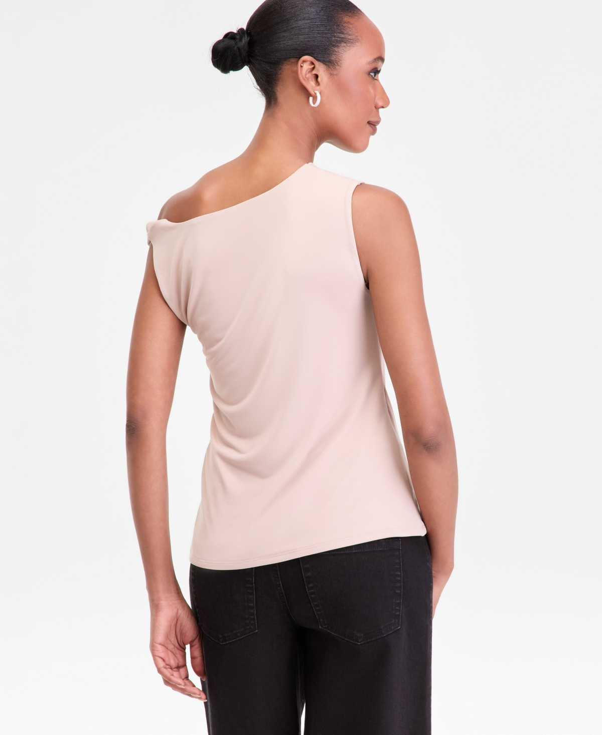 Inc International Concepts Women's Ruched Sleeveless Twist Top, Macy's Exclusive In Neutral