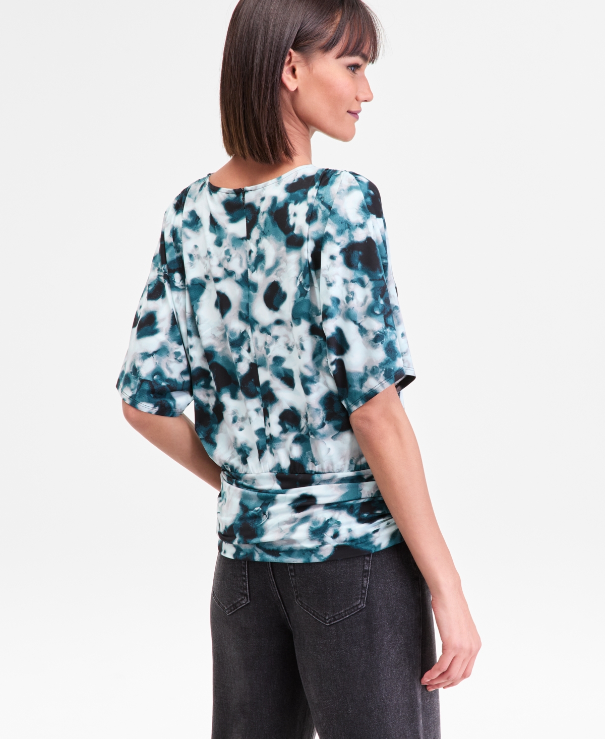 Inc International Concepts Women's Banded-hem Crewneck Top, Macy's Exclusive In Multi