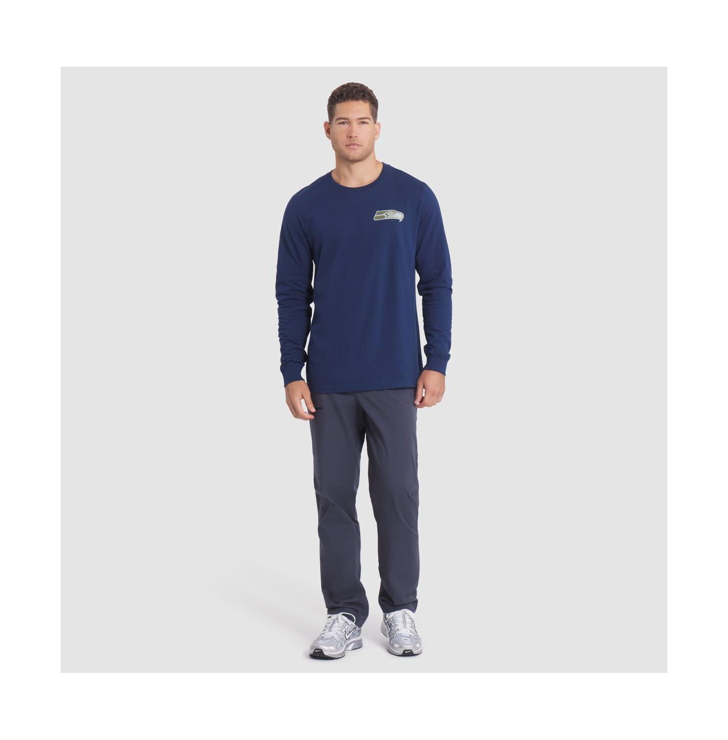 Мужская футболка Nike College Navy Seattle Seahawks 2025 Rivalries Collection Essential Long Sleeve — фото 3