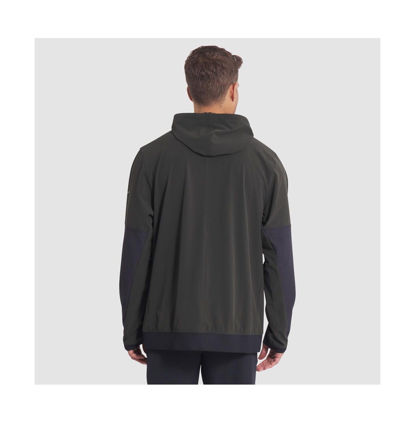 Мужская куртка Nike Gotham Green New York Jets 2025 Rivalries Collection Sideline Anorak Half-Zip Hoodie Jacket — фото 2