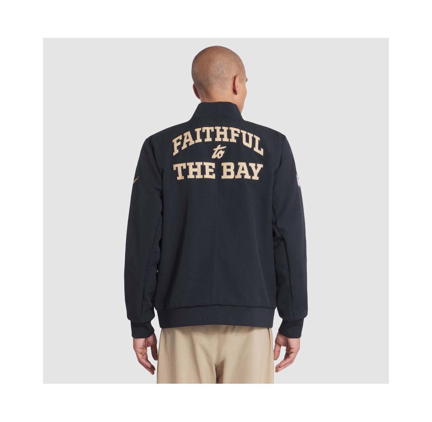 Men's Black San Francisco 49ers 2025 Rivalries Collection Sideline Full-Zip Bomber Jacket