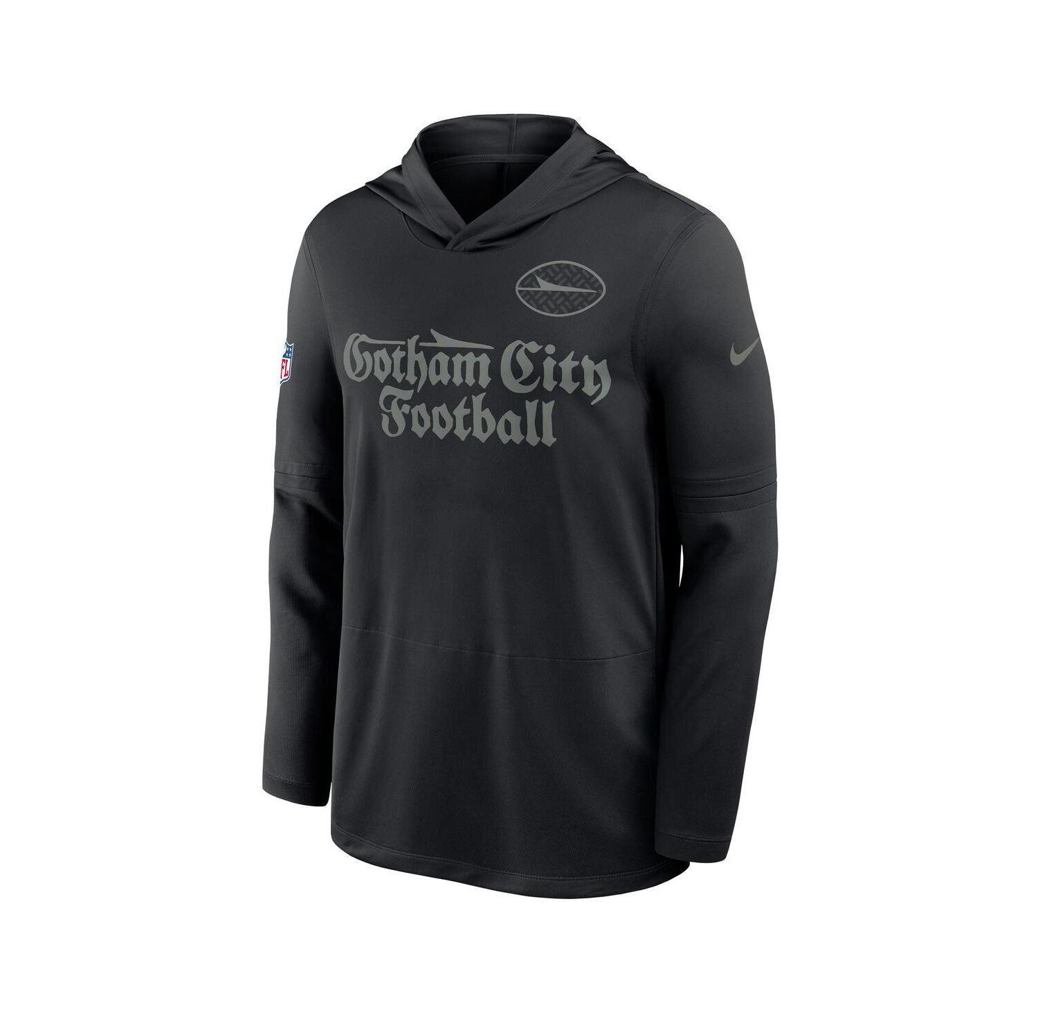 Men's Black New York Jets 2025 Rivalries Collection Sideline Dri-FIT Long Sleeve Hoodie T-Shirt