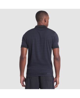 Men's Pitch Blue Miami Dolphins 2025 Rivalries Collection Sideline Victory Striped Dri-FIT Polo Shirt