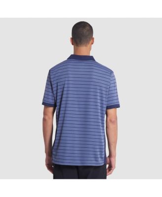 Men's Storm Blue New England Patriots 2025 Rivalries Collection Sideline Victory Striped Dri-FIT Polo Shirt