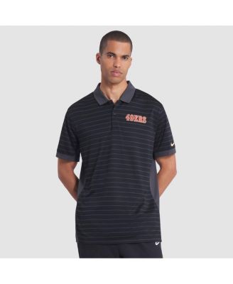 Nike - Men's Black San Francisco 49ers 2025 Rivalries Collection Sideline Victory Striped Dri-FIT Polo Shirt