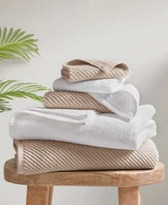 Diagonal Ribbed Cotton 6-Pc. Towel Set