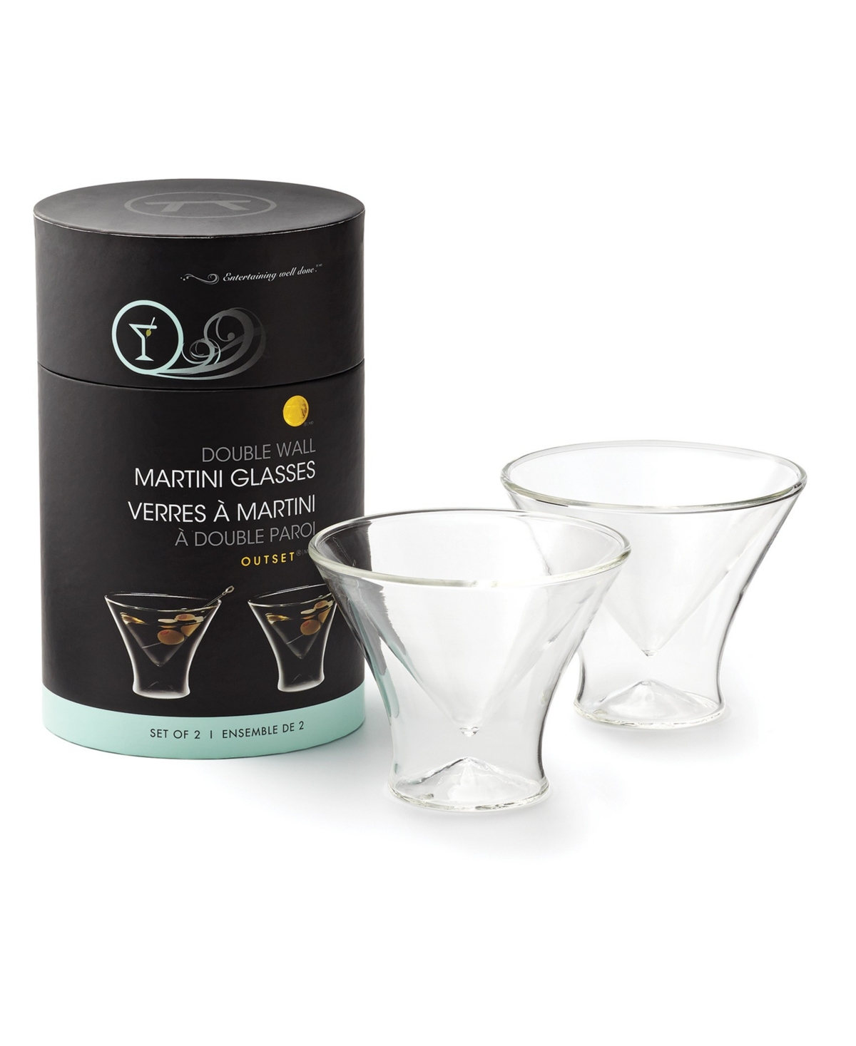 Outset 4.5 Oz. Martini Glases, Set Of 2 In Transparent