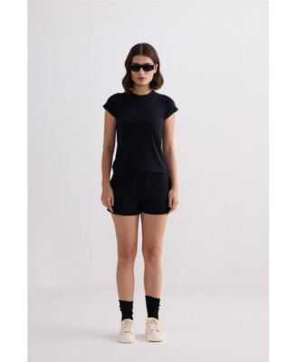 Women's Essential Short Sleeve Tee Set in Black