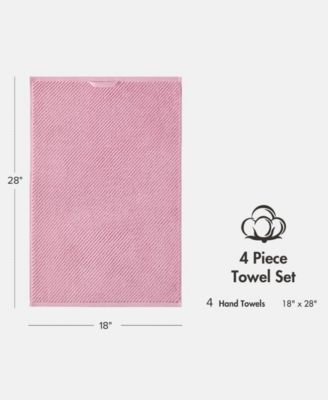 Diagonal Ribbed Cotton 4-Pc. Hand Towel Set