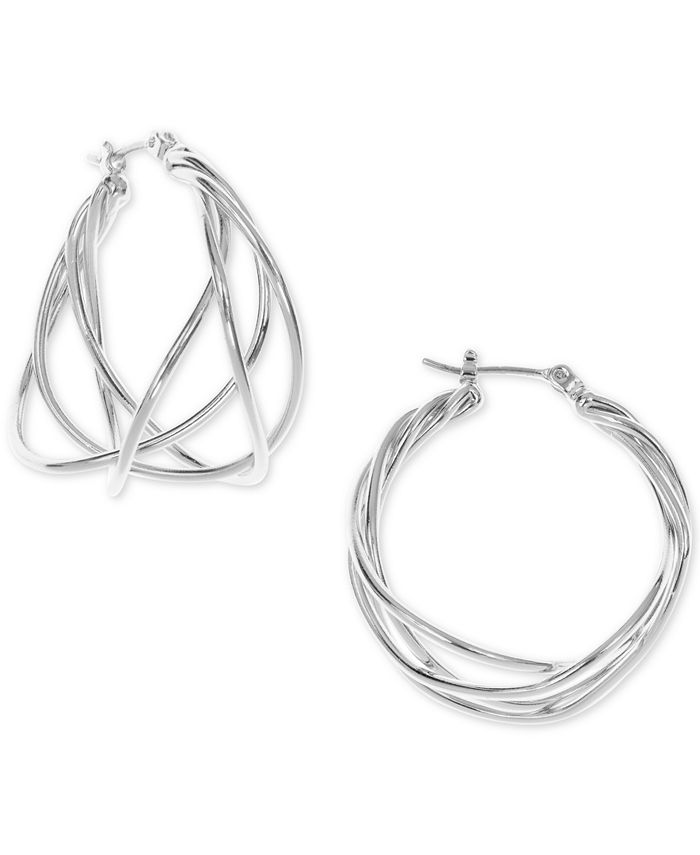 Nine west silver hoop clearance earrings