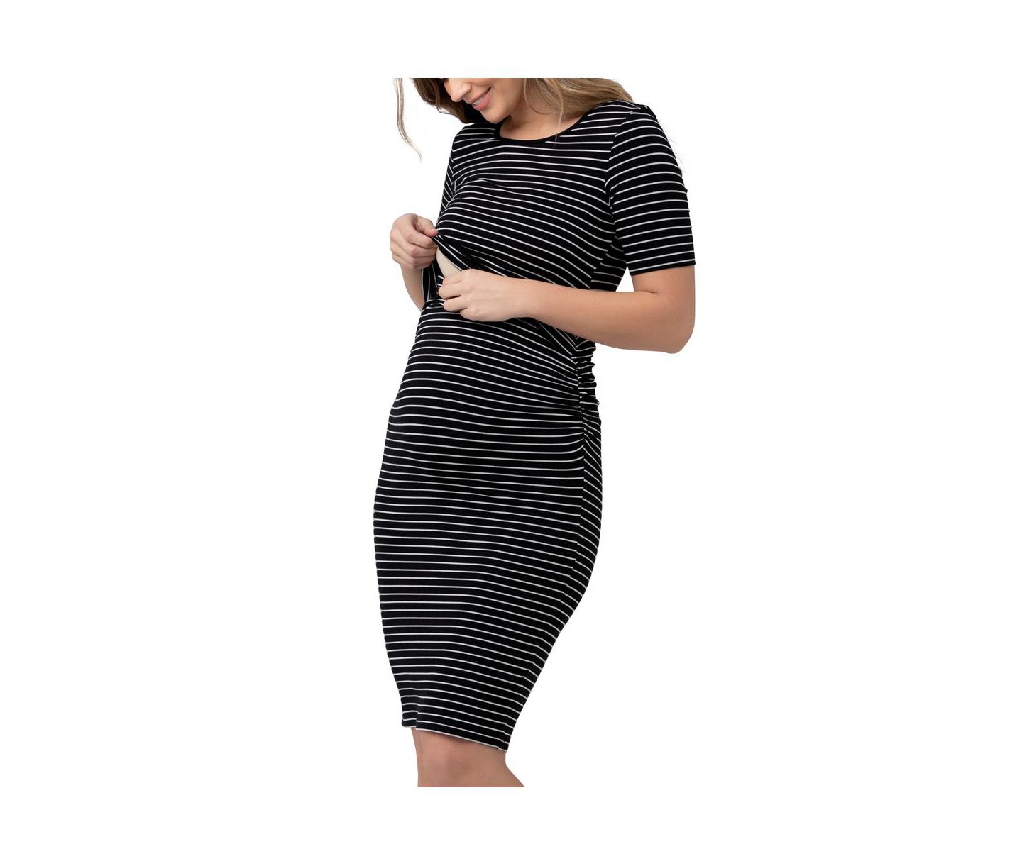 Женское платье Ripe Maternity Maternity Mia Short Sleeve Nursing, цвет: Чёрный — фото 4