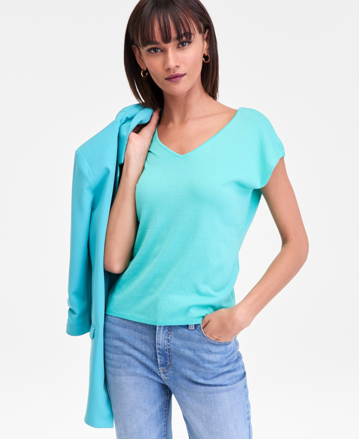 I.n.c. International Concepts Women's Cap-Sleeve Sweater, Macy's Exclusive