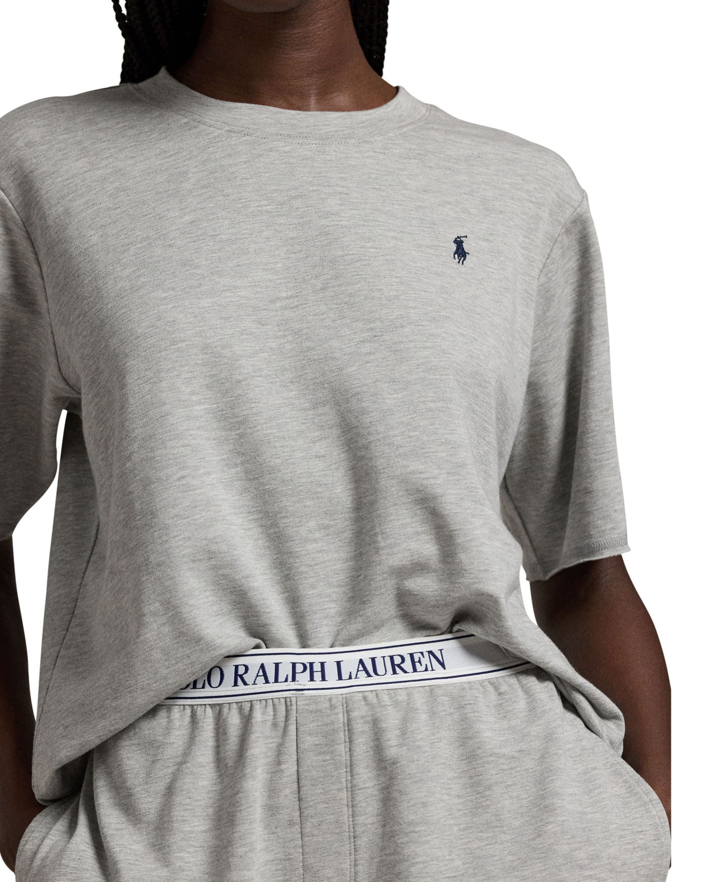 Женская пижама Polo Ralph Lauren: топ и шорты, 2 предмета, цвет: Серый — фото 4