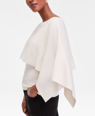 Women's Asymmetrical Cape Overlay Sweater, Macy's Exclusive