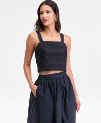 Women's Pintuck-Pleat Cropped Tank, Macy's Exclusive