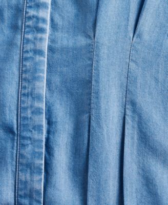 Women's Chambray Seamed-Waist Sleeveless Shirt, Macy's Exclusive