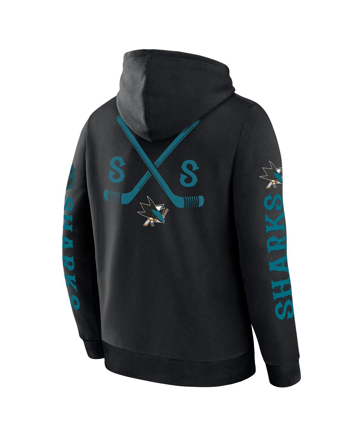 Fanatics Men's Black San Jose Sharks Big City Legacy Fleece Pullover Hoodie
