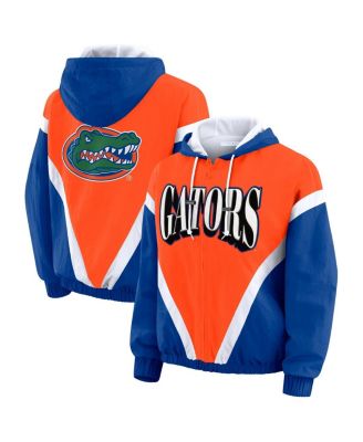 Women's Orange/Royal Florida Gators Color Block Full-Zip Hoodie Windbreaker Jacket