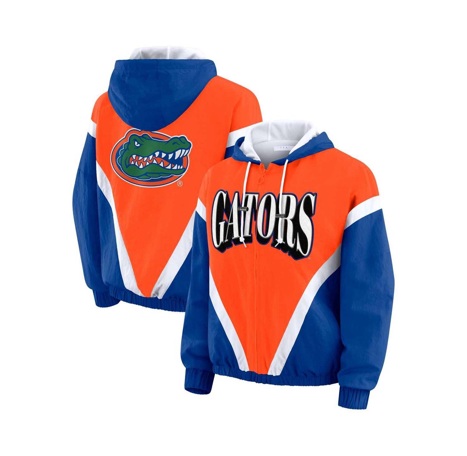 Women's Orange/Royal Florida Gators Color Block Full-Zip Hoodie Windbreaker Jacket