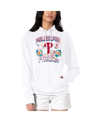 G-III 4Her by Carl Banks - Women's White Philadelphia Phillies Flowers Graphic Pullover Hoodie