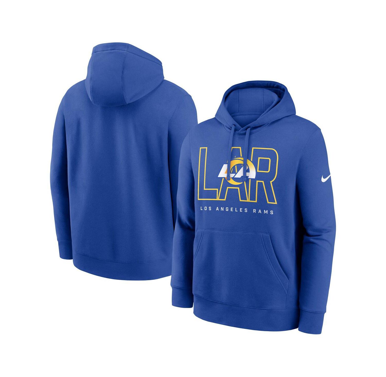 Men's Royal Los Angeles Rams Busted Play Club Fleece Pullover Hoodie