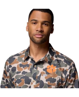 Men's Camo Clemson Tigers Super Slack Tide Omni-Wick Button-Up Shirt