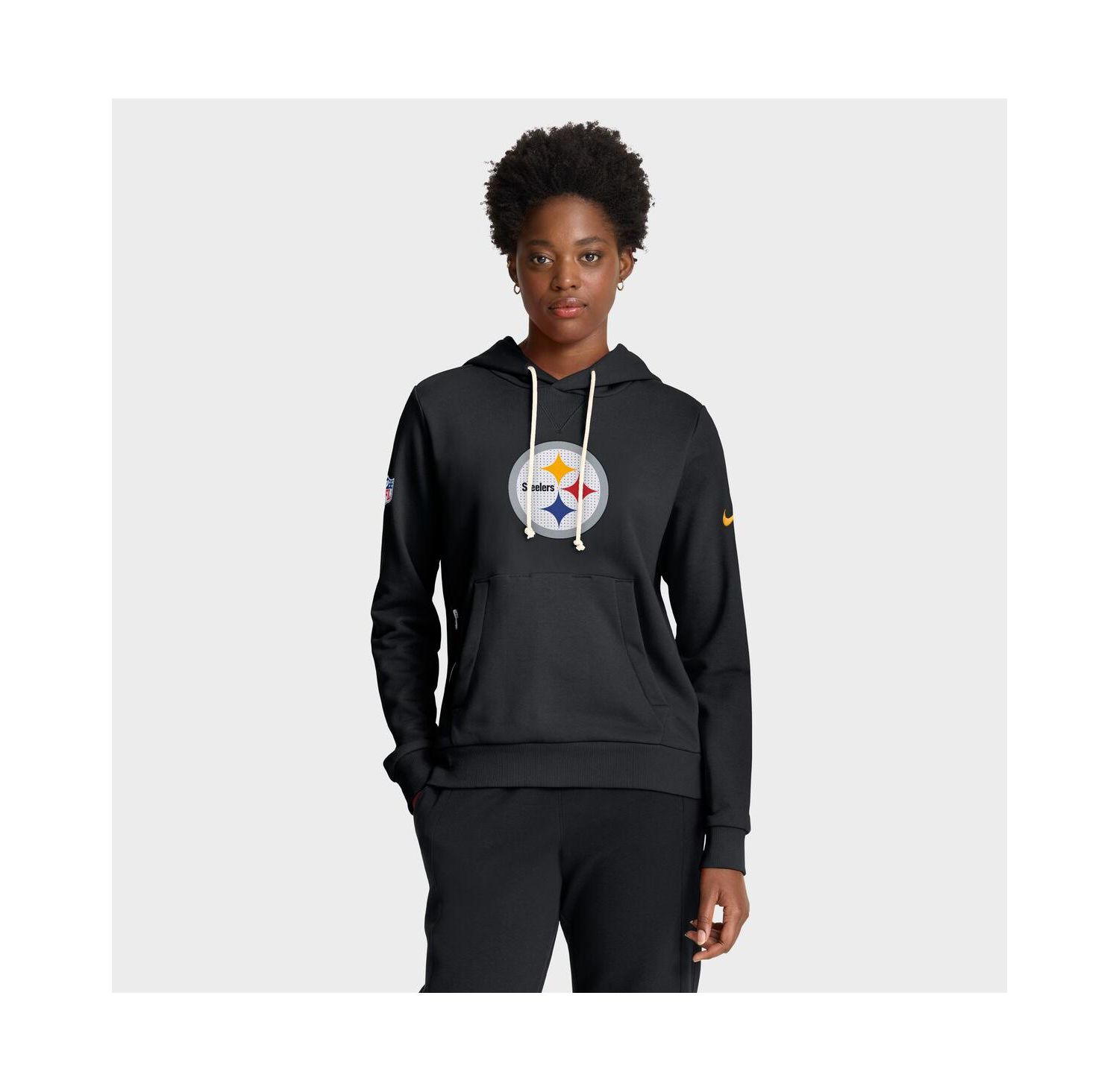Women's Black Pittsburgh Steelers Sideline Standard Issue Initial Home Dri-FIT Hoodie
