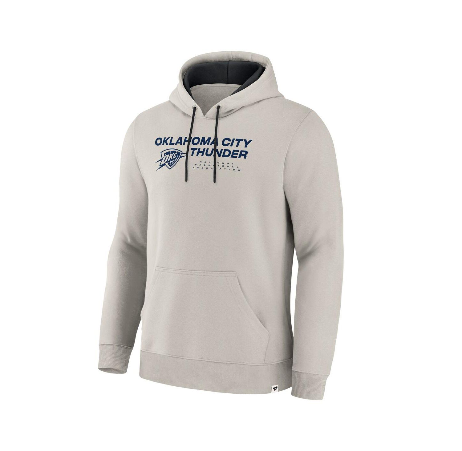 Men's Cream Oklahoma City Thunder Crossover Collection Blocked Shot Premium Pullover Hoodie