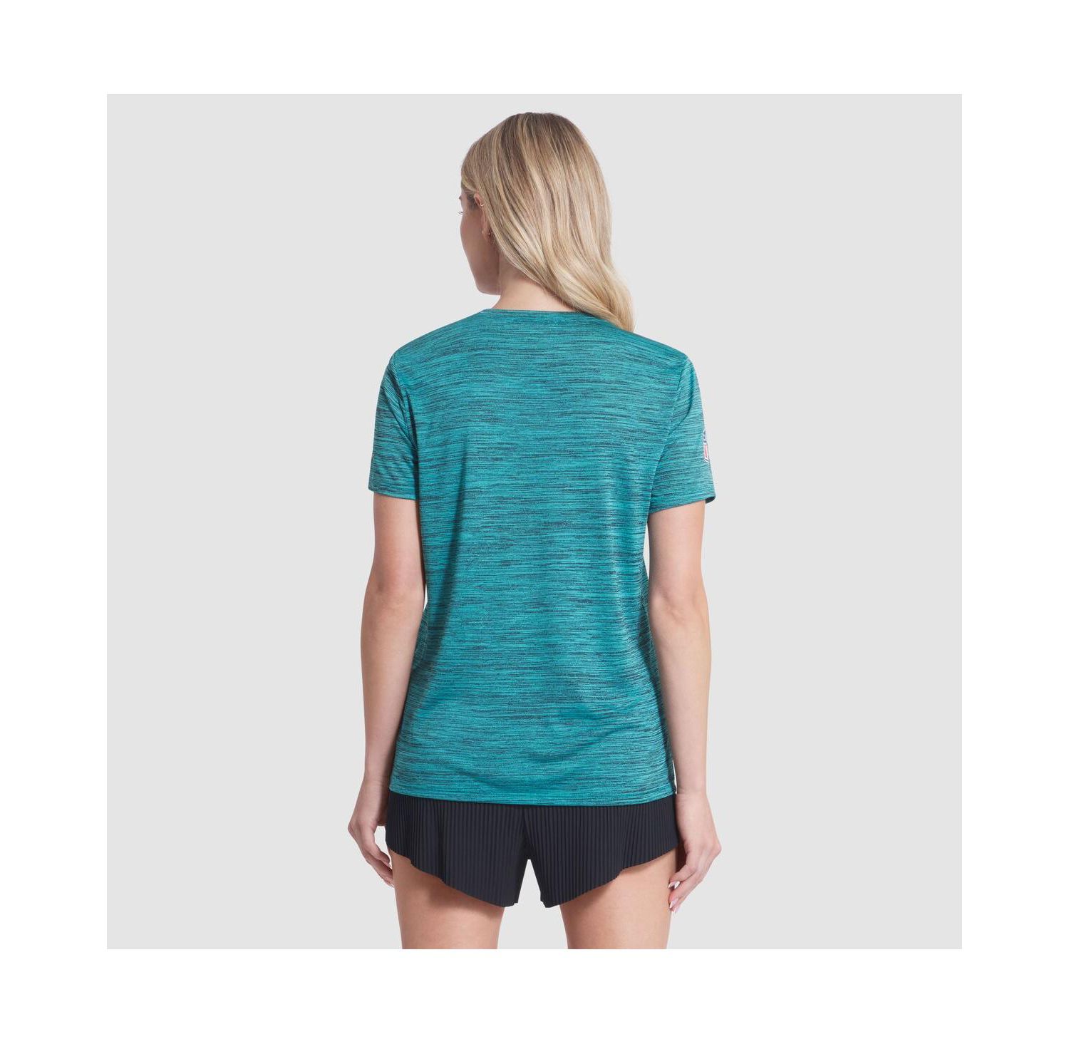 Women's Turbo Green Miami Dolphins 2025 Rivalries Collection Sideline Velocity Dri-FIT T-Shirt