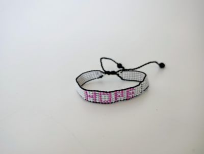 Breast Cancer Awareness Bracelet – White with Pink HOPE