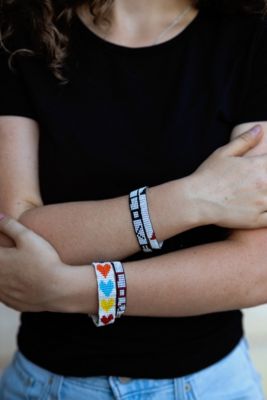Beaded Bracelet - Red, White & Blue