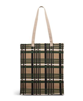 Check Medium Open Top Tote Bag