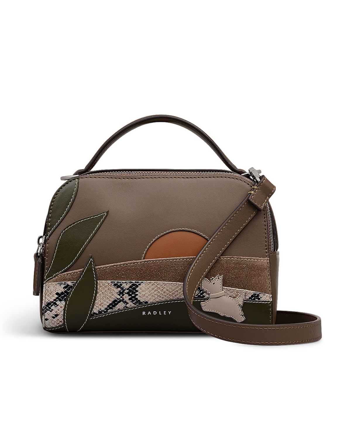 Radley London Over The Hills Mini Ziptop Crossbody Bag In Brown