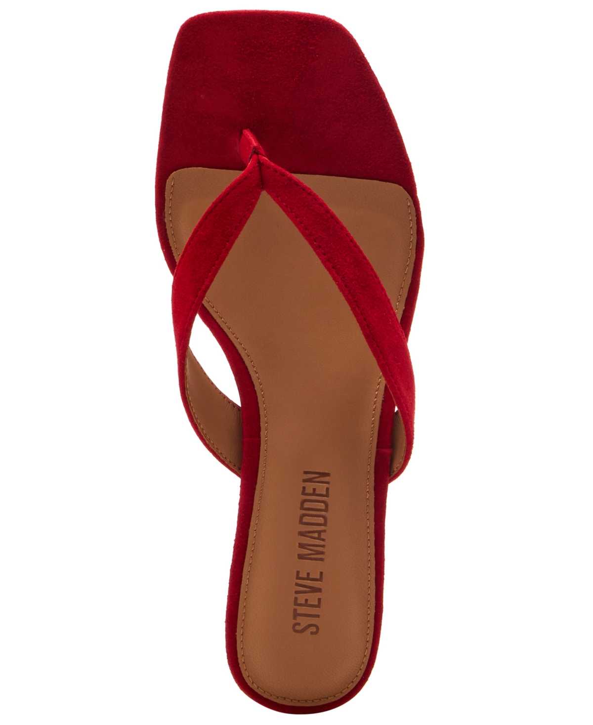 Steve Madden Tracie Kitten-heel Thong Sandals In Red