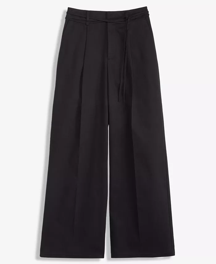 Women's Cotton Blend High-Rise Wide-Leg Pants - thumbnail 9