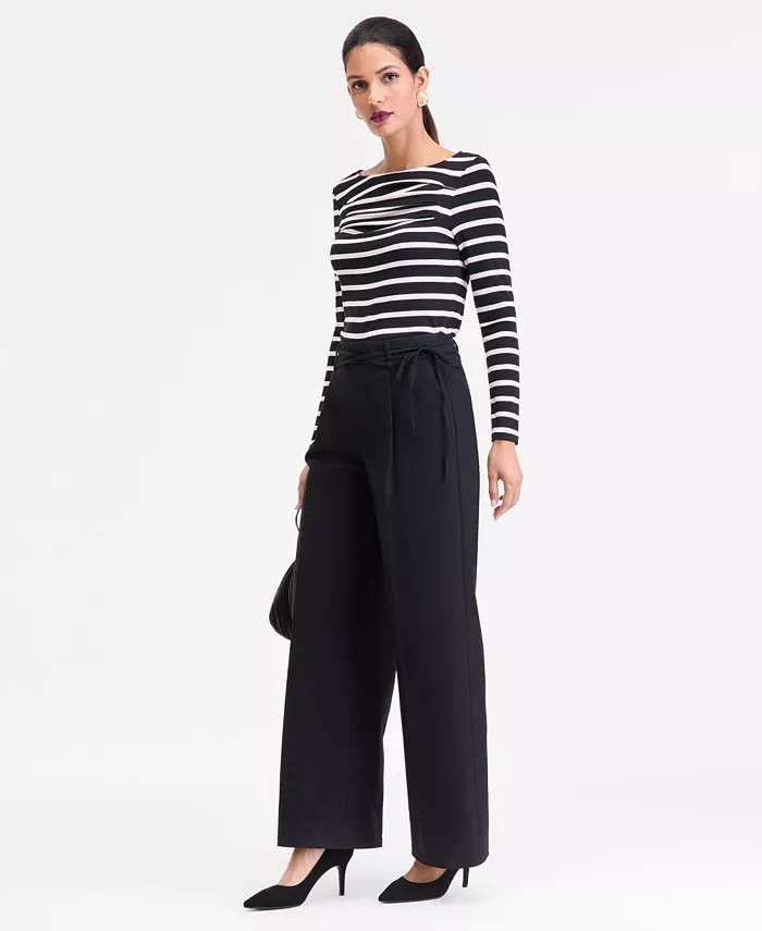 Women's Cotton Blend High-Rise Wide-Leg Pants - thumbnail 8