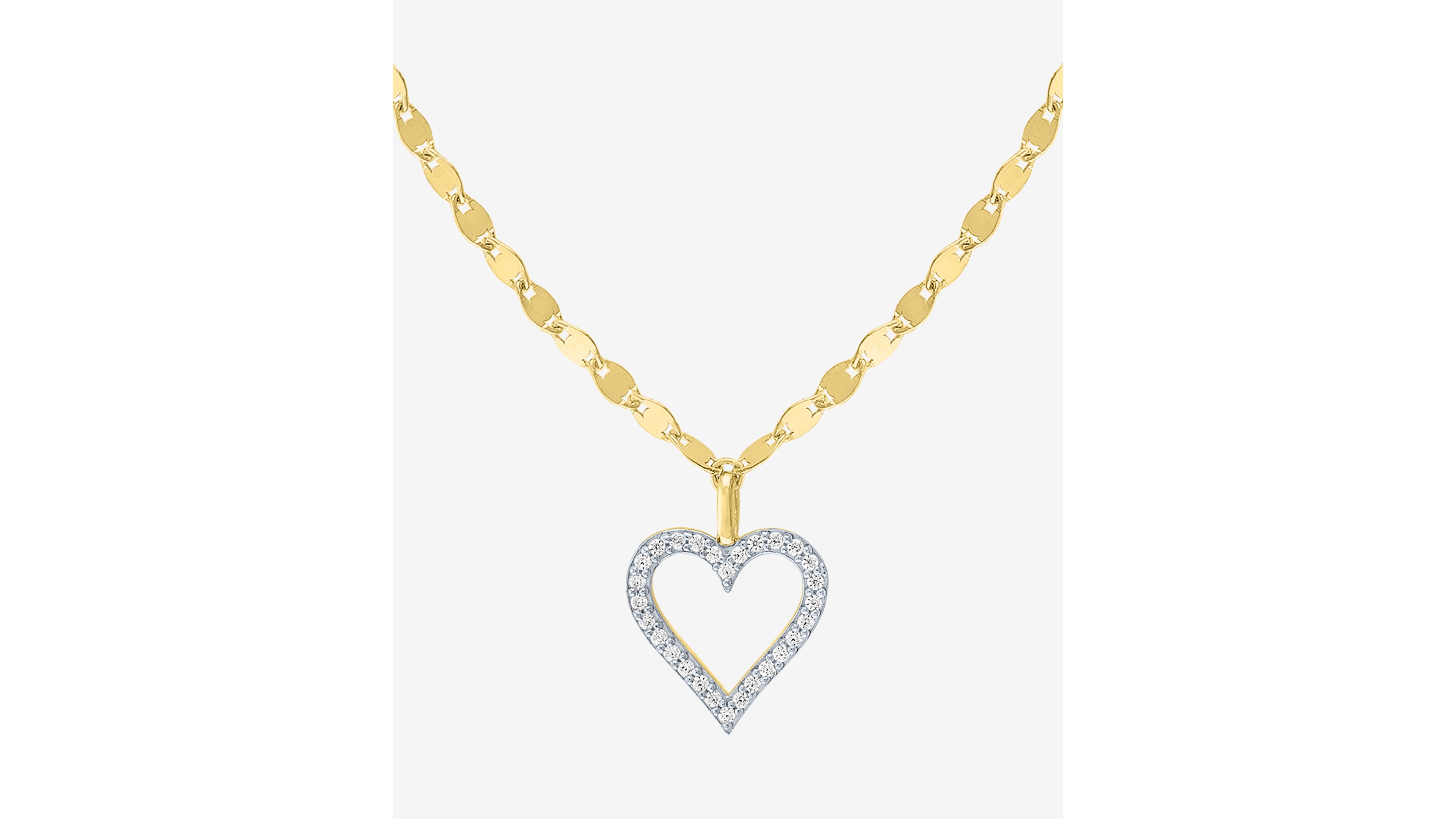 Diamond Open Heart 18" Pendant Necklace (1/10 ct. t.w.) Sterling Silver