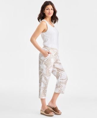 Petite Flat-Front Crop Pants, Macy's Exclusive