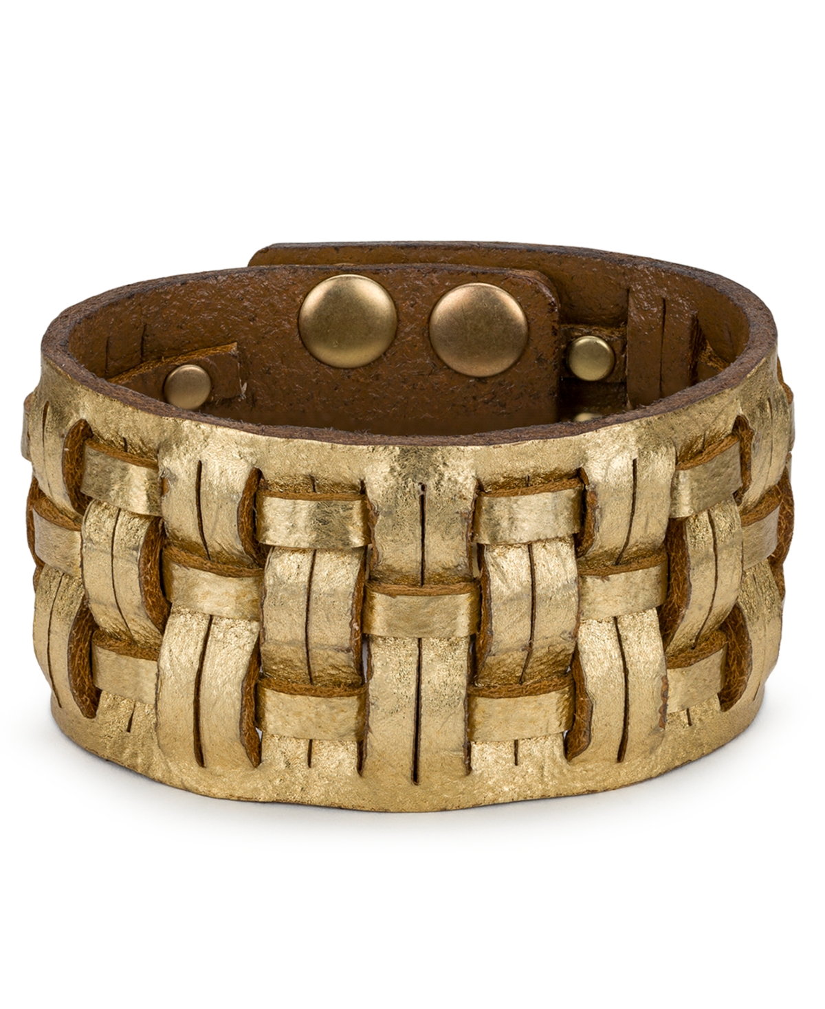 Patricia Nash Antique-like Gold-tone Woven Snap Cuff Bracelet In Gold