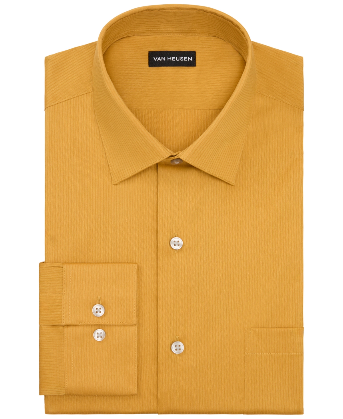 Van Heusen Men's Regular Fit Everyday Defense Dress Shirt In Brown