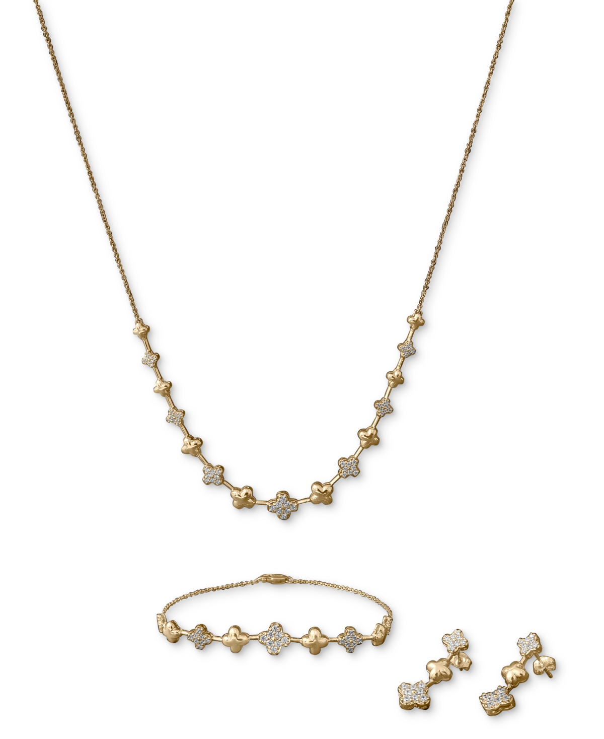 Wrapped In Love Diamond Clover Necklace (1/2 Ct. T.w.) In 14k Yellow Gold In Gold