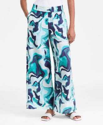 Women's Printed Pull-On Wide-Leg Pants, Macy's Exclusive