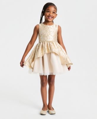 Girls' 2T-6X Brocade Sleeveless Dress