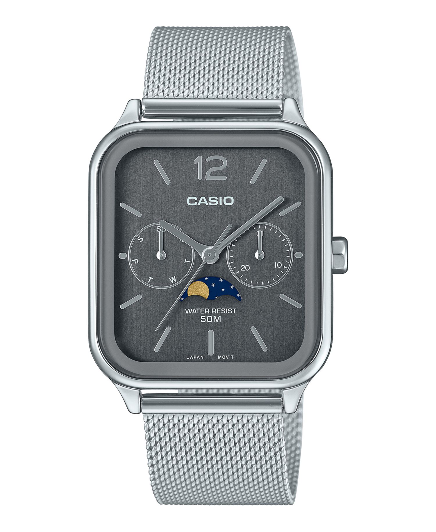 Men's Silver-Tone Stainless Steel Watch, 34mm