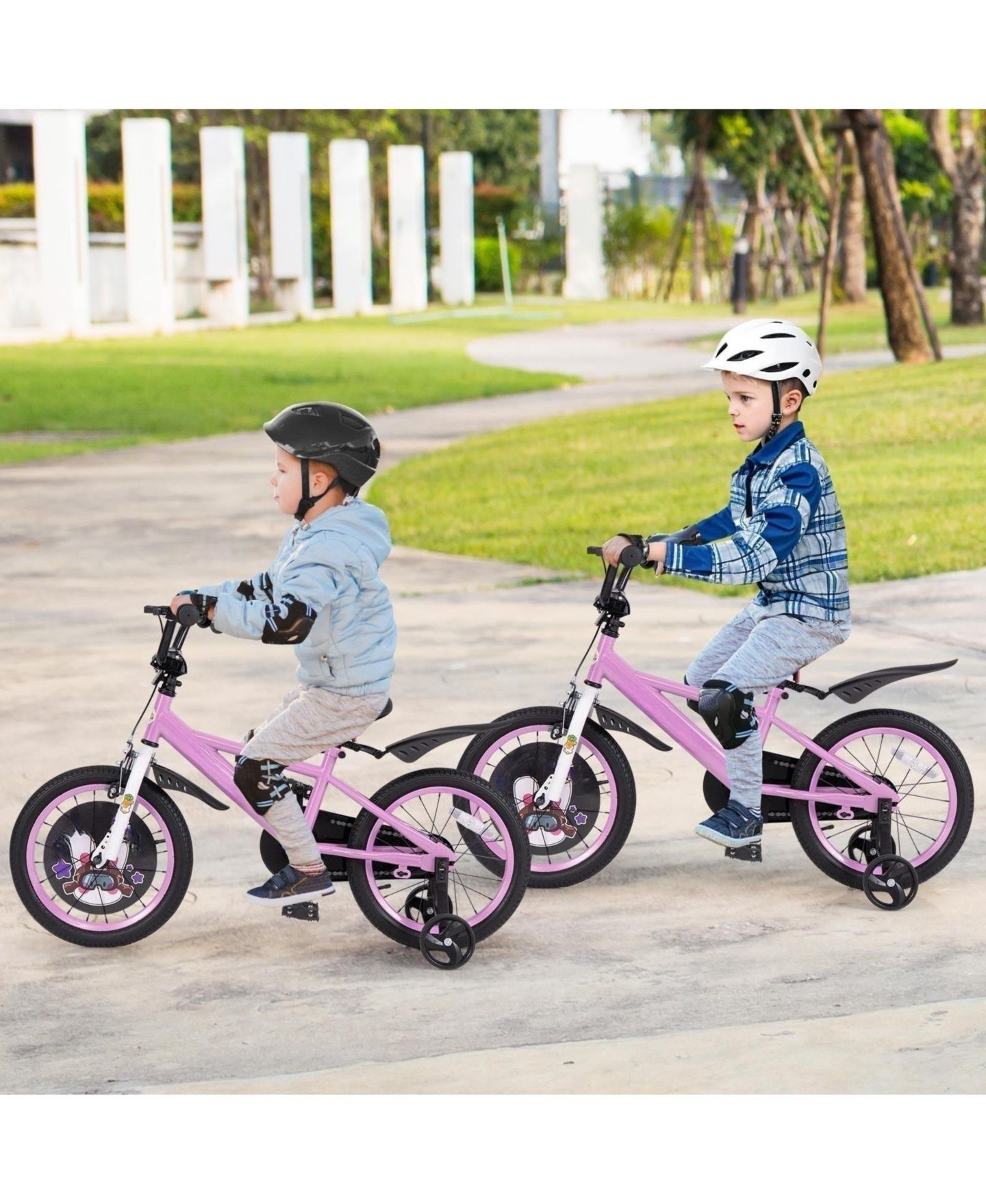 Детская игрушка HONGGE 16" Sport Bike with Adjustable Handlebar and Saddle, Dual Brakes and Removable Training Wheels, Ages 4–8, цвет: Фиолетовый — фото 5