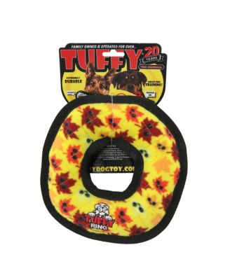 Holiday Medium Ring Leaves 2 Pack, Durable Plush Squeaky Dog Toy