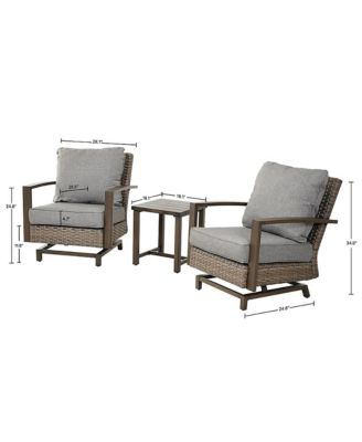 All-Aluminum Wicker Cushion Chat Set - 3 Pieces