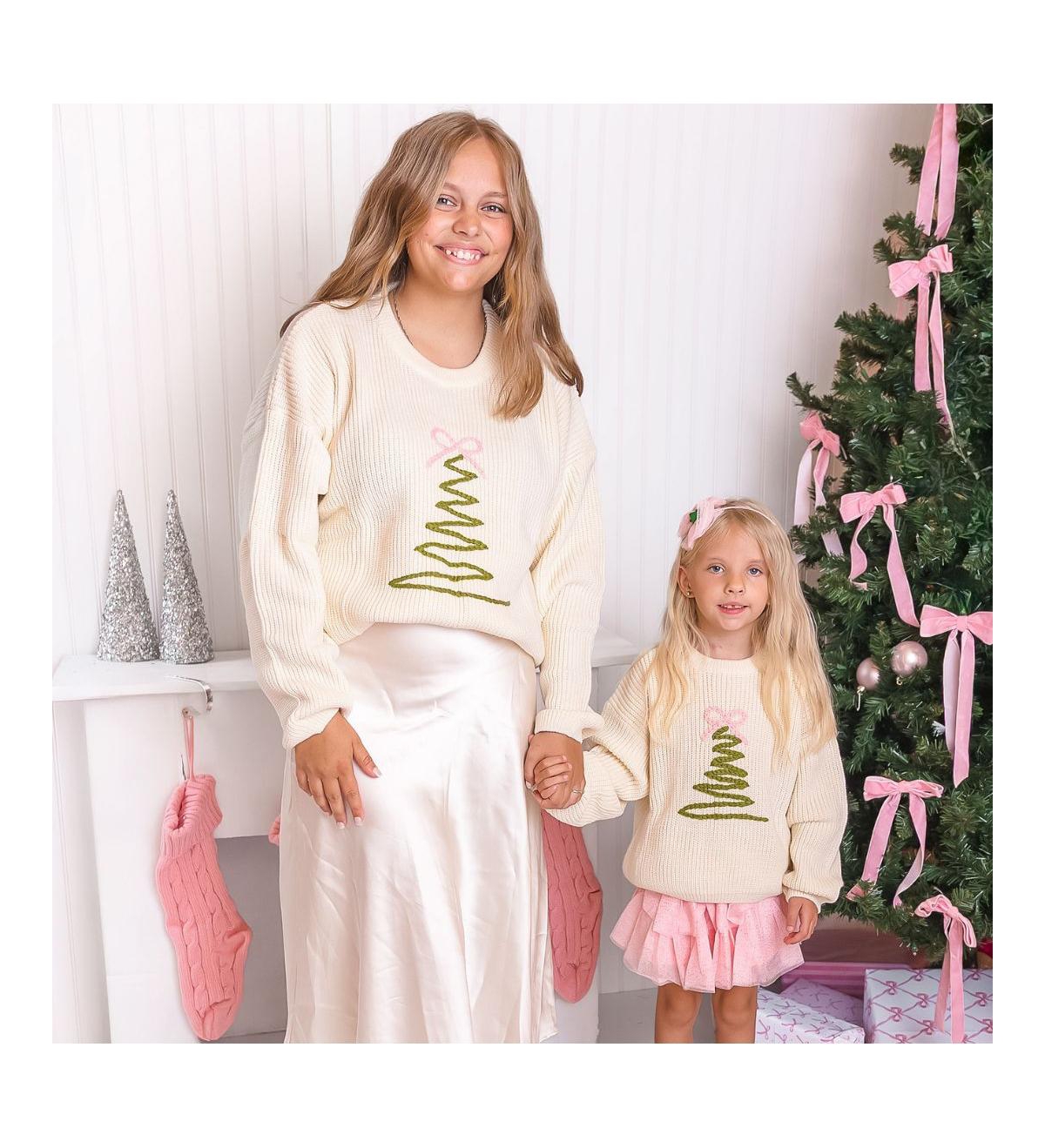 Sweet Wink Baby Girls Coquette Christmas Tree Knit Sweater