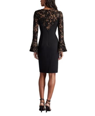 Women's Lou Embroidered Crepe Bell Sleeve Dress