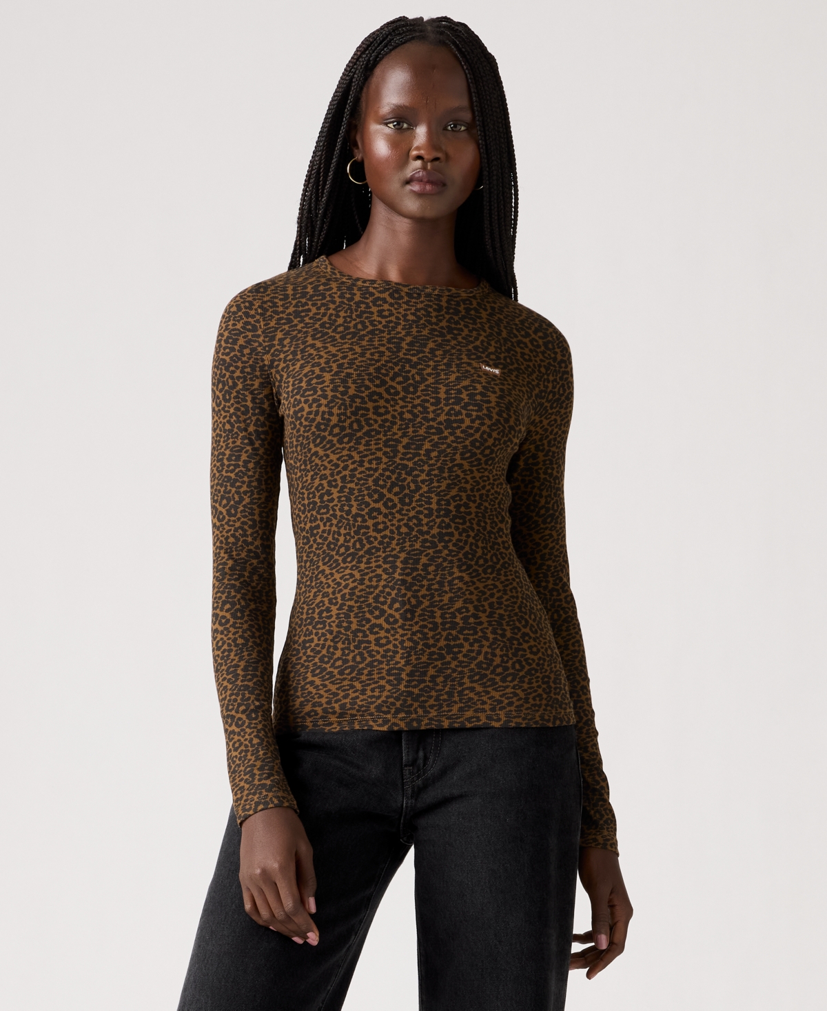 Levi's Women's Hayes Clara Strip Long Sleeve Top In Brown